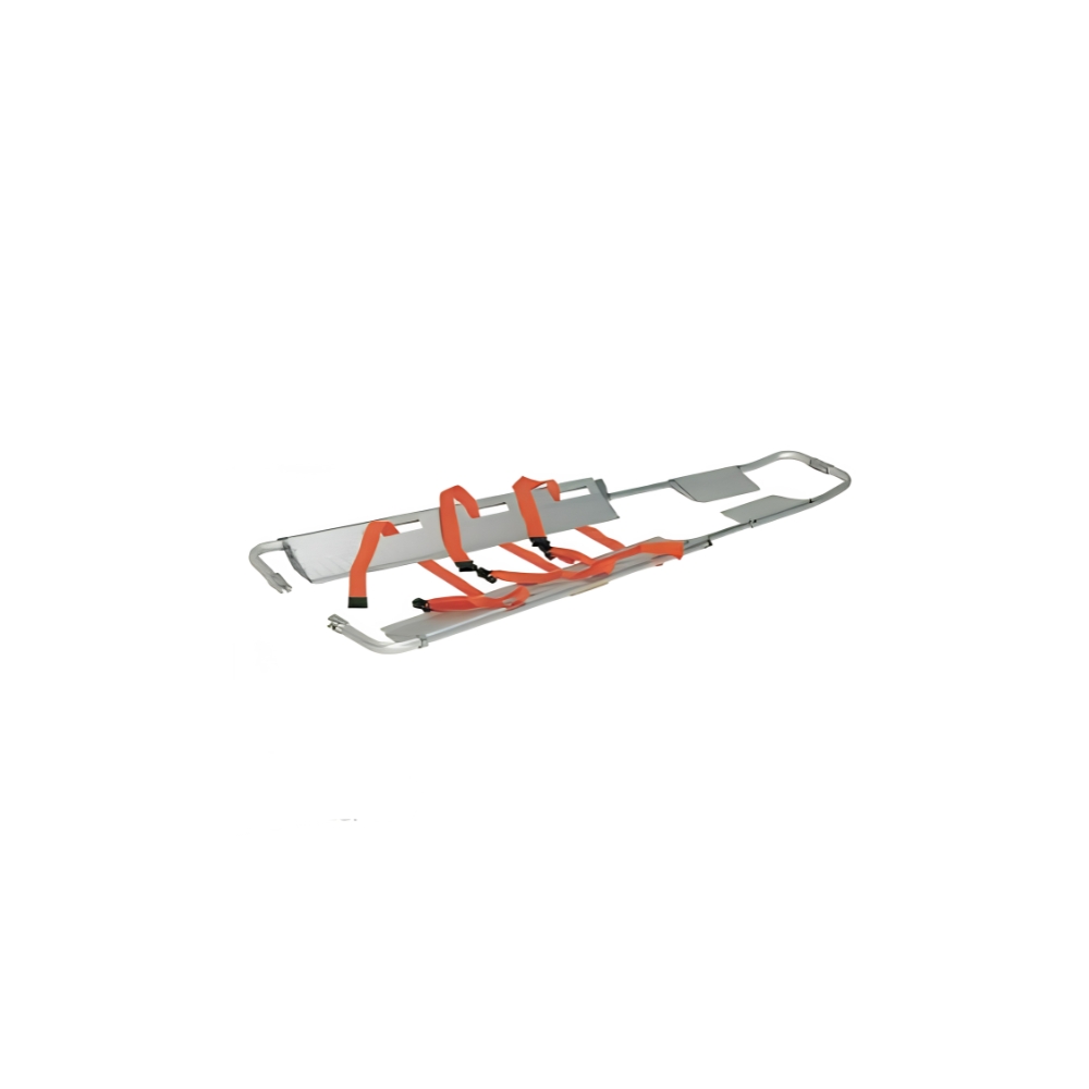 Image of scooping stretcher for safe patient lifting.